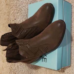 9M Brown Cutout Zip Booties